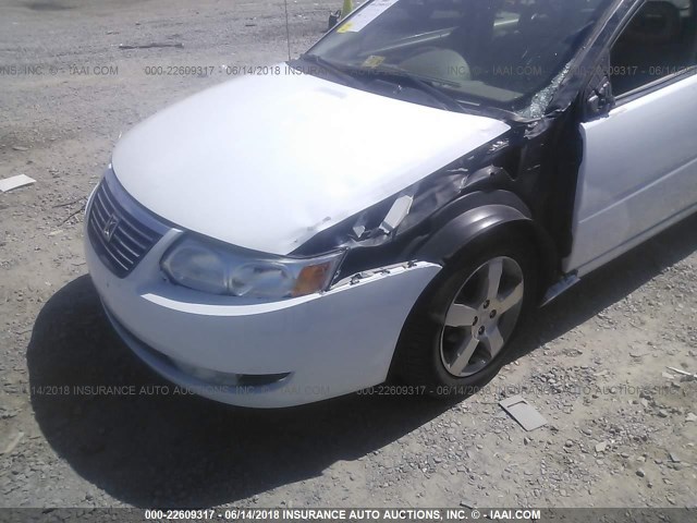 1G8AL55B26Z103938 - 2006 SATURN ION LEVEL 3 WHITE photo 6