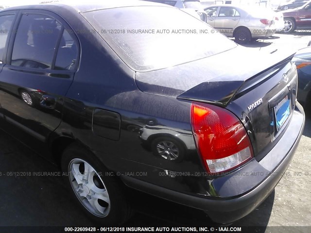 KMHDN45D33U620923 - 2003 HYUNDAI ELANTRA GLS/GT BLACK photo 6