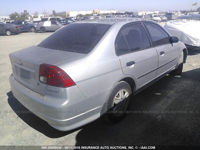 2HGES163X4H573501 - 2004 HONDA CIVIC DX VP ვერცხლისფერი ფოტო 4