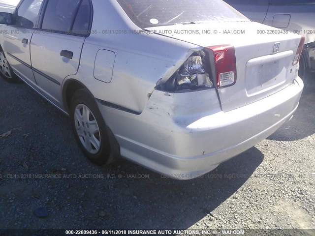 2HGES163X4H573501 - 2004 HONDA CIVIC DX VP ვერცხლისფერი ფოტო 6