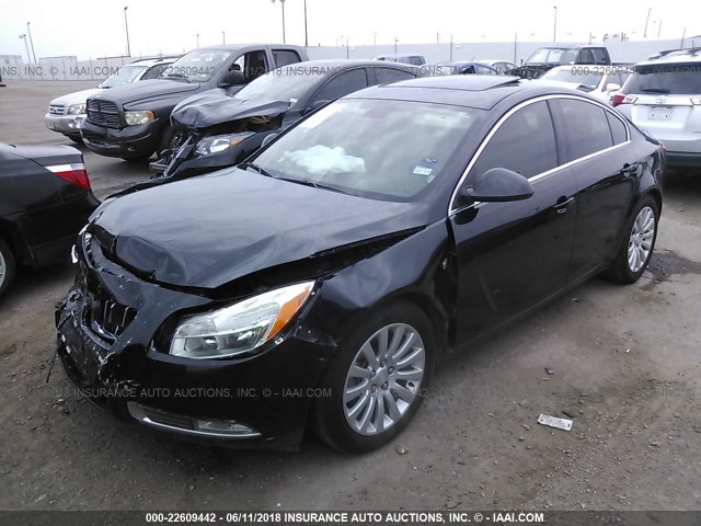 W04GR5EC2B1004613 - 2011 BUICK REGAL CXL BLACK photo 2