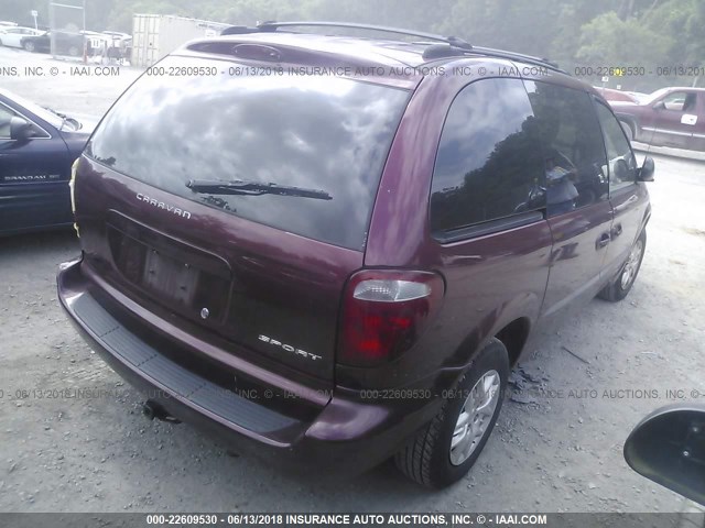 1B4GP45361B146961 - 2001 DODGE CARAVAN SPORT MAROON photo 4