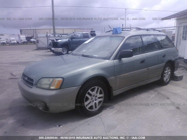 4S3BH675737623424 - 2003 SUBARU LEGACY OUTBACK AWP GREEN photo 2