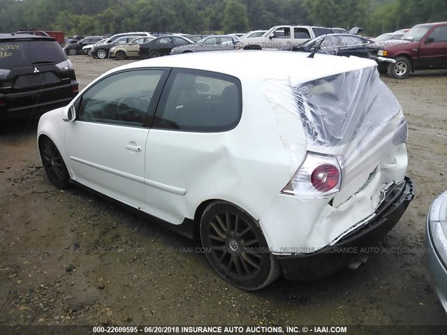 WVWEV71K77W028207 - 2007 VOLKSWAGEN NEW GTI WHITE photo 3