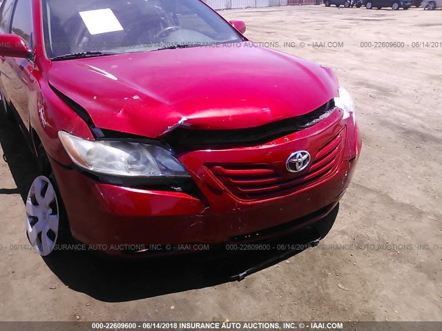 4T1BE46K07U036909 - 2007 TOYOTA CAMRY NEW GENERAT CE/LE/XLE/SE RED photo 6