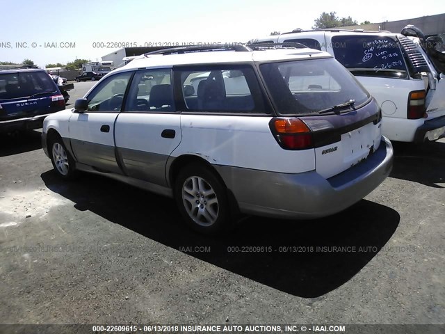 4S3BH6655Y7671190 - 2000 SUBARU LEGACY OUTBACK WHITE photo 3