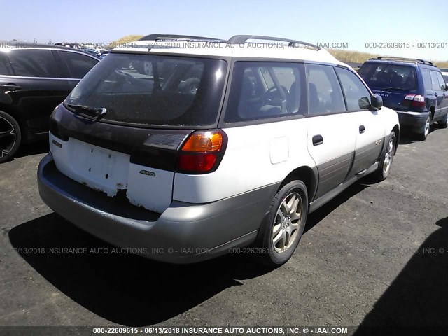 4S3BH6655Y7671190 - 2000 SUBARU LEGACY OUTBACK WHITE photo 4