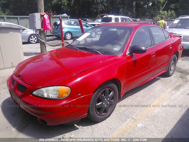 1G2NE52E25M221634 - 2005 PONTIAC GRAND AM SE RED photo 2