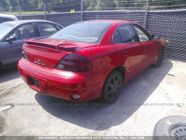 1G2NE52E25M221634 - 2005 PONTIAC GRAND AM SE RED photo 4