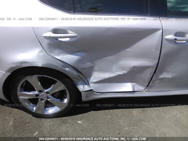 JTHBE262165001490 - 2006 LEXUS IS 350 SILVER photo 6