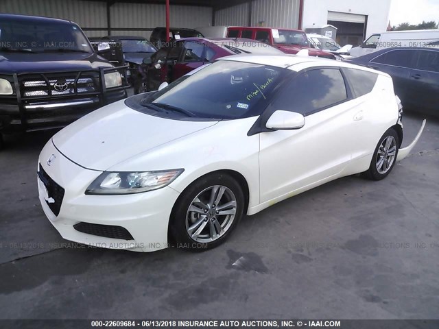 JHMZF1D48DS000233 - 2013 HONDA CR-Z WHITE photo 2