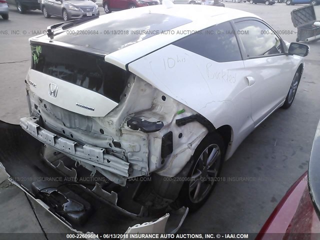 JHMZF1D48DS000233 - 2013 HONDA CR-Z WHITE photo 4