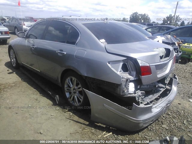 KMHGC4DF6BU119142 - 2011 HYUNDAI GENESIS 4.6L SILVER photo 3