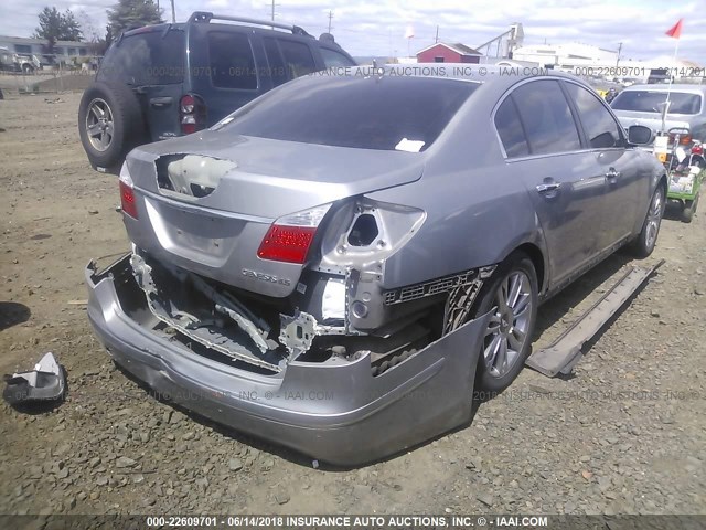 KMHGC4DF6BU119142 - 2011 HYUNDAI GENESIS 4.6L SILVER photo 4