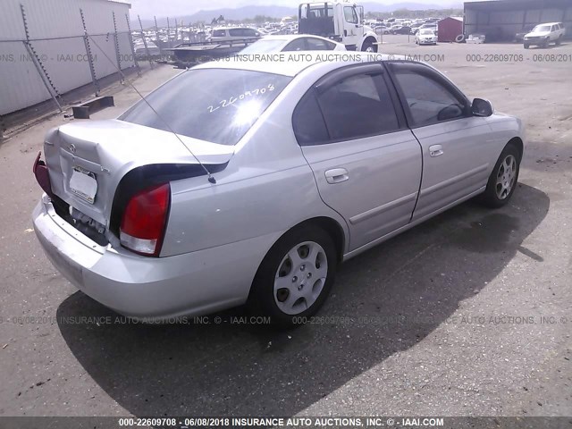 KMHDN45D72U312961 - 2002 HYUNDAI ELANTRA GLS/GT SILVER photo 4