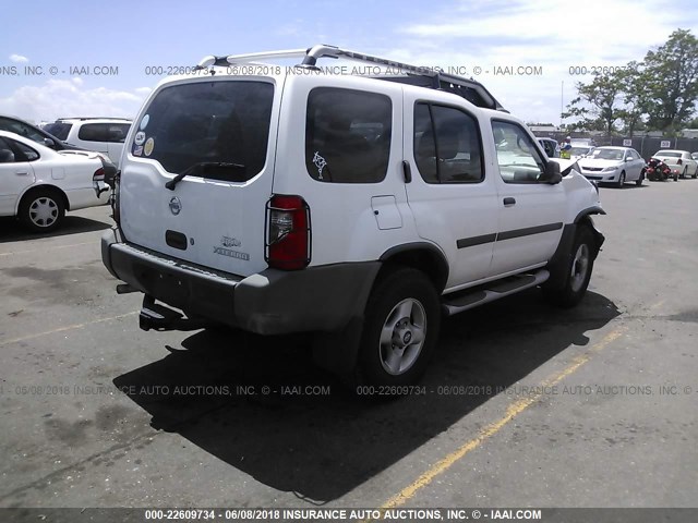 5N1ED28Y02C604838 - 2002 NISSAN XTERRA XE/SE WHITE photo 4