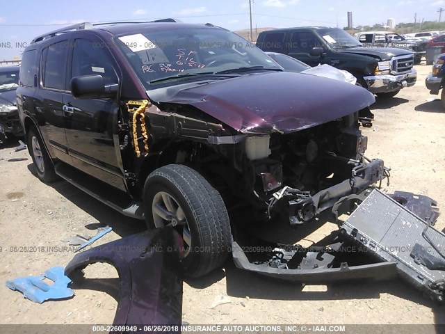 5N1BA0ND2EN605077 - 2014 NISSAN ARMADA SV/SL/PLATINUM MAROON photo 1