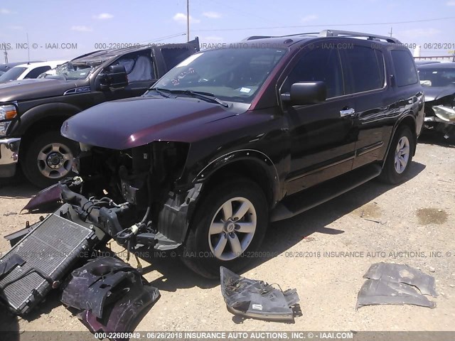 5N1BA0ND2EN605077 - 2014 NISSAN ARMADA SV/SL/PLATINUM MAROON photo 2