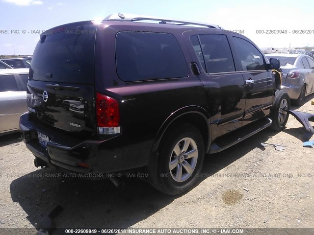 5N1BA0ND2EN605077 - 2014 NISSAN ARMADA SV/SL/PLATINUM MAROON photo 4