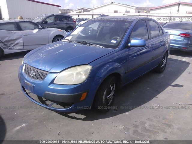 KNADE123976270266 - 2007 KIA RIO LX/SX BLUE photo 2