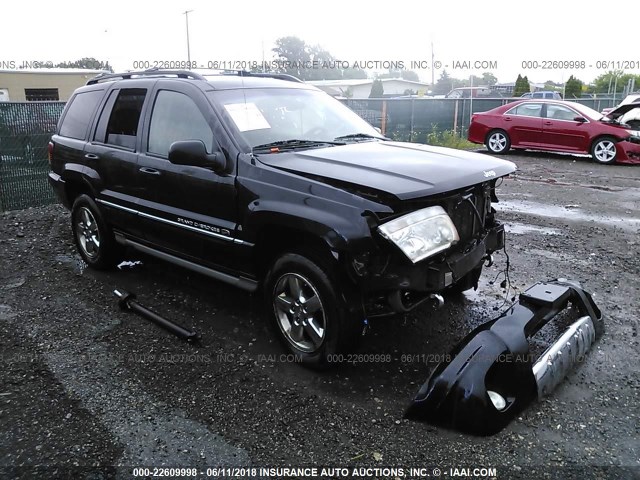 1J8GW68J04C159448 - 2004 JEEP GRAND CHEROKEE OVERLAND BLACK photo 1