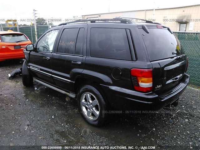 1J8GW68J04C159448 - 2004 JEEP GRAND CHEROKEE OVERLAND BLACK photo 3