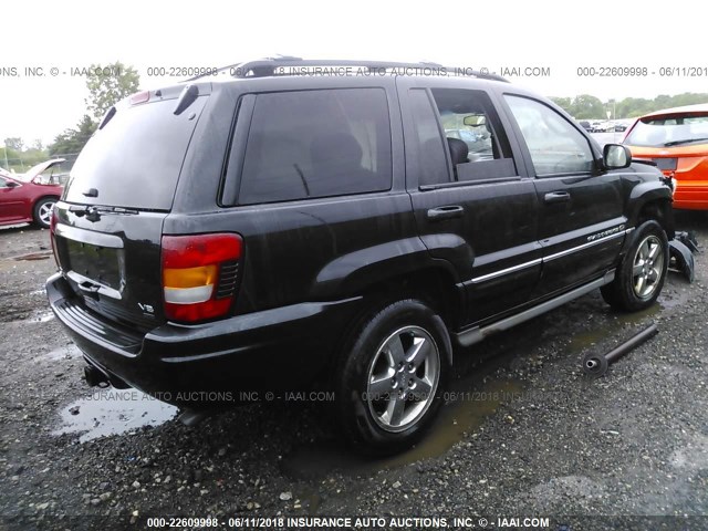 1J8GW68J04C159448 - 2004 JEEP GRAND CHEROKEE OVERLAND BLACK photo 4