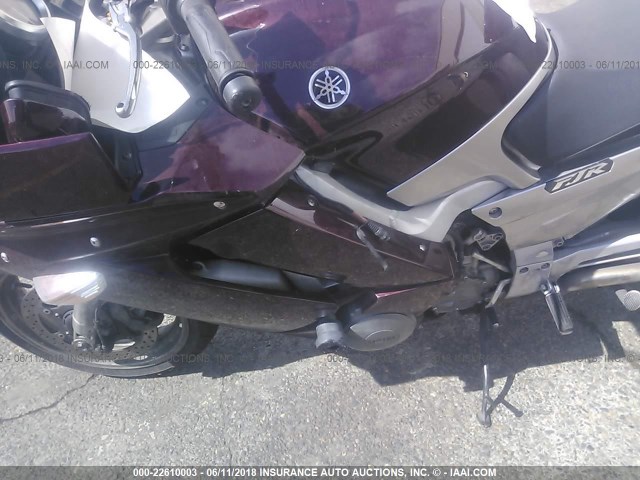 JYARP15E87A003645 - 2007 YAMAHA FJR1300 BURGUNDY photo 9