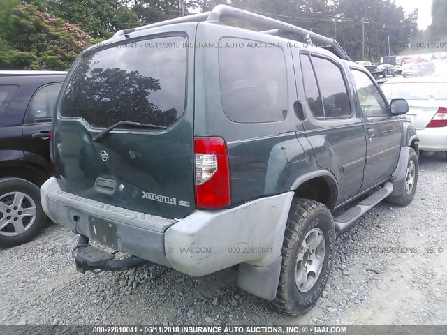 5N1ED28T4YC585644 - 2000 NISSAN XTERRA XE/SE GREEN photo 4