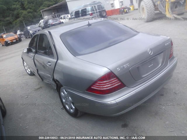 WDBNG84J05A436222 - 2005 MERCEDES-BENZ S 500 4MATIC SILVER photo 3