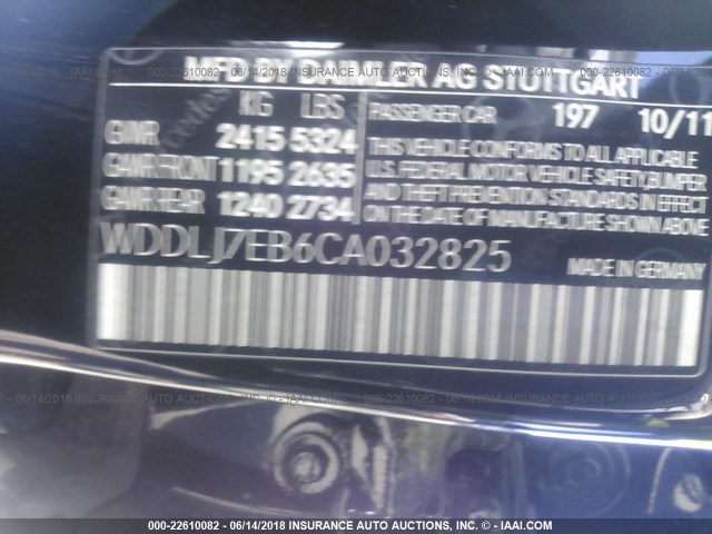 WDDLJ7EB6CA032825 - 2012 MERCEDES-BENZ CLS 63 AMG BLACK photo 9