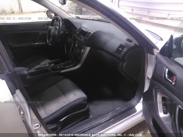 4S3BL616777203684 - 2007 SUBARU LEGACY 2.5I SILVER photo 5