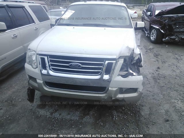 1FMEU6EEXAUA55286 - 2010 FORD EXPLORER EDDIE BAUER WHITE photo 6