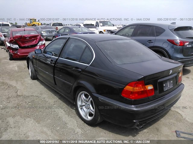 WBAEV53422KM18583 - 2002 BMW 330 I BLACK photo 3
