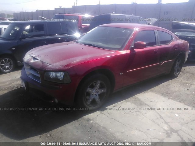 2B3CA3CV5AH226360 - 2010 DODGE CHARGER SXT RED photo 2