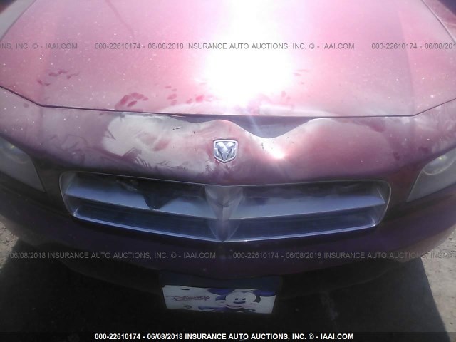 2B3CA3CV5AH226360 - 2010 DODGE CHARGER SXT RED photo 6