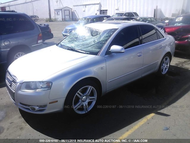 WAUDF78E27A228060 - 2007 AUDI A4 2.0T QUATTRO SILVER photo 2