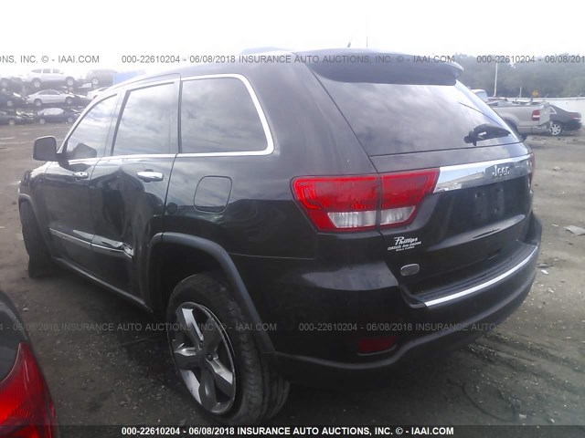 1C4RJECG9CC239852 - 2012 JEEP GRAND CHEROKEE OVERLAND BLACK photo 3