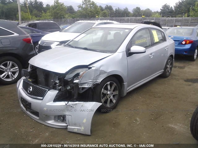 3N1AB6AP6CL701360 - 2012 NISSAN SENTRA 2.0/2.0S/SR/2.0SL SILVER photo 2