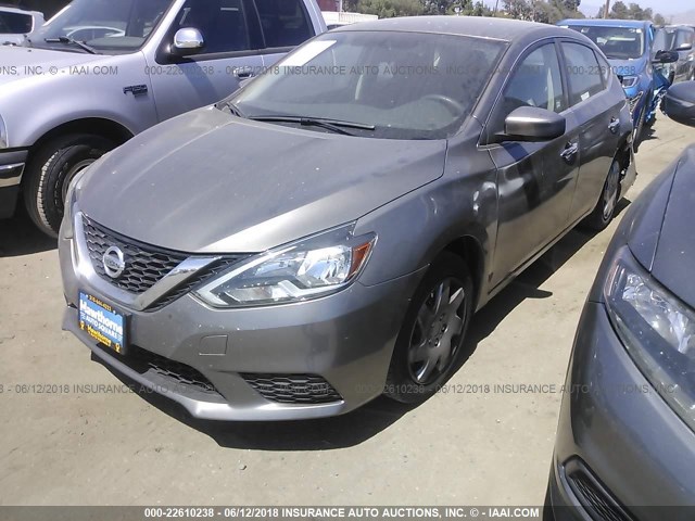 3N1AB7APXGL650280 - 2016 NISSAN SENTRA S/SV/SR/SL GRAY photo 2