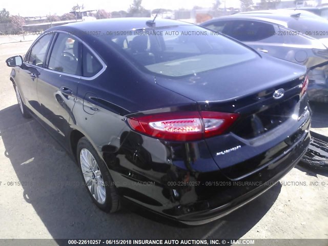 3FA6P0LU7DR345526 - 2013 FORD FUSION SE HYBRID BLACK photo 3