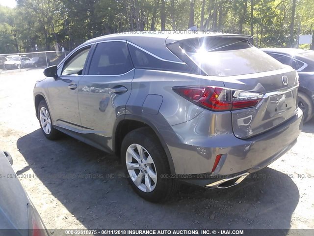 2T2BZMCA3GC005859 - 2016 LEXUS RX 350/BASE/F SPORT GRAY photo 3