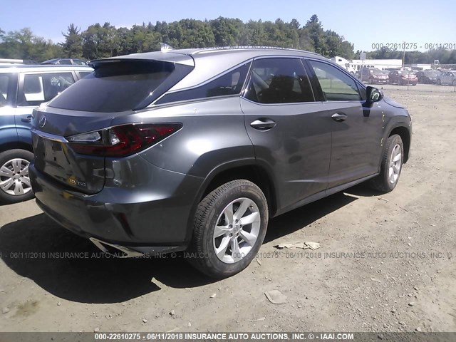 2T2BZMCA3GC005859 - 2016 LEXUS RX 350/BASE/F SPORT GRAY photo 4