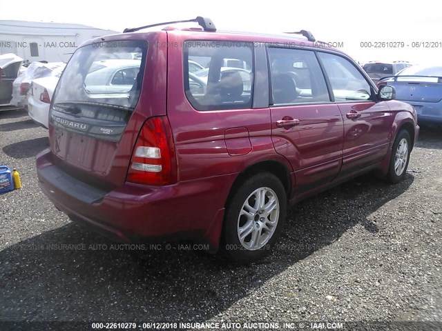 JF1SG69695H705392 - 2005 SUBARU FORESTER 2.5XT RED photo 4