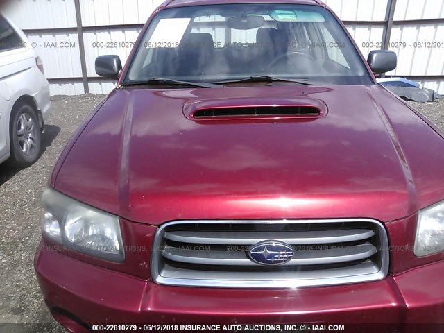 JF1SG69695H705392 - 2005 SUBARU FORESTER 2.5XT RED photo 6