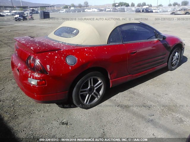 4A3AE85H02E104087 - 2002 MITSUBISHI ECLIPSE SPYDER GT RED photo 4