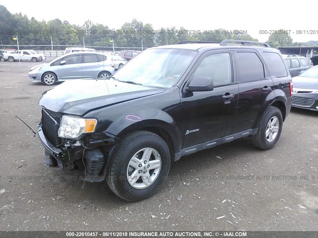 1FMCU4K34BKA34252 - 2011 FORD ESCAPE HYBRID BLACK photo 2