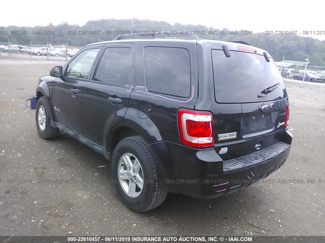 1FMCU4K34BKA34252 - 2011 FORD ESCAPE HYBRID BLACK photo 3