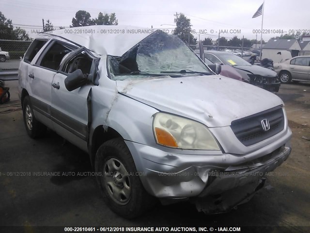 2HKYF18105H548448 - 2005 HONDA PILOT LX SILVER photo 1