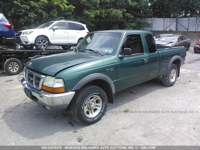 1FTZR15XXYTB22755 - 2000 FORD RANGER SUPER CAB GREEN photo 2